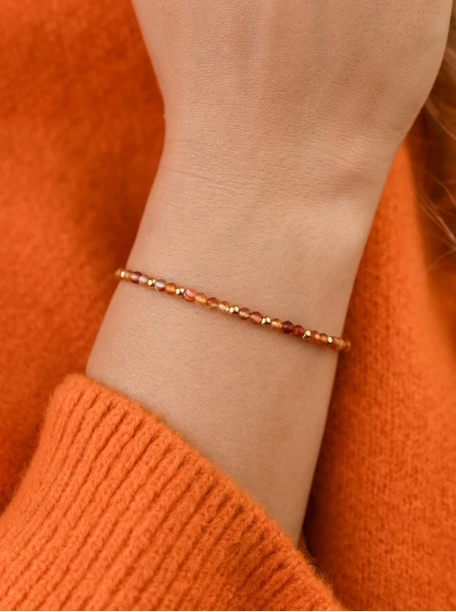 Bransoletka Chryzopraz, stal pozłacana S108578Z00