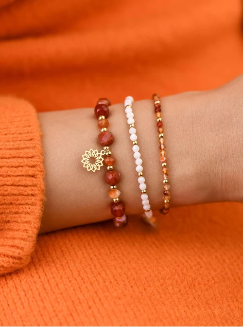 Bransoletka Chryzopraz, stal pozłacana S108578Z00