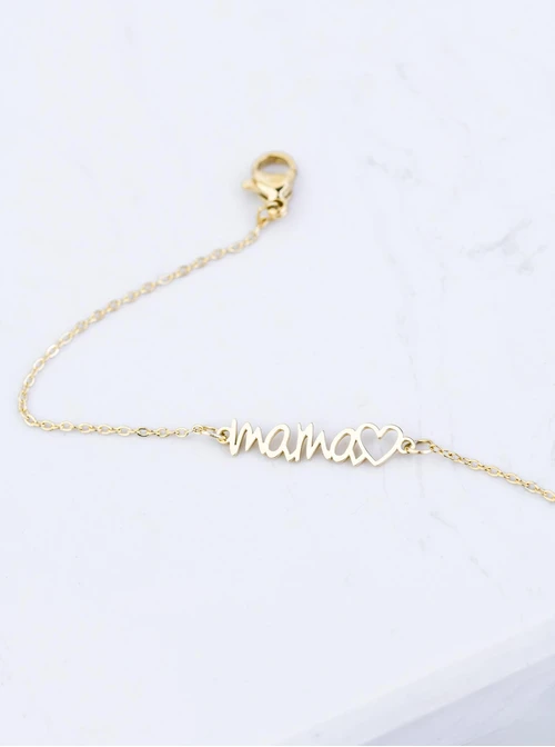 Bransoletka "Mama", stal pozłacana S106805Z00