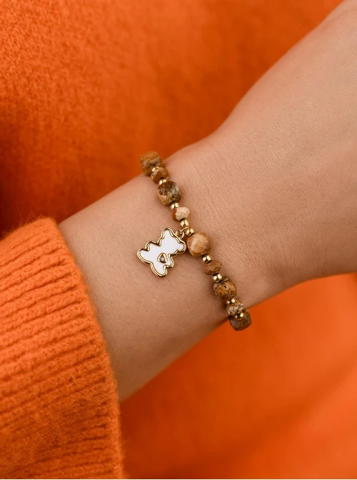 Bransoletka Miś, Jaspis. stal pozłacana S108950Z00