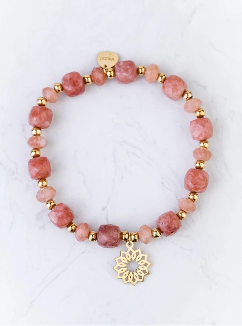 Bransoletka Rozeta Vezii, Kamień Słońca, stal S108985Z00