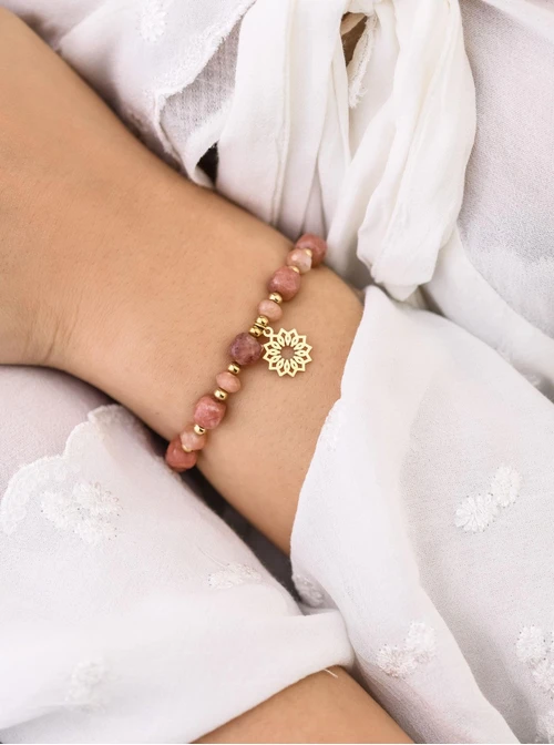 Bransoletka Rozeta Vezii, Kamień Słońca, stal S108985Z00