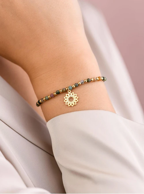 Bransoletka Rozeta Vezzi, Agat, stal pozłacana S108527Z00