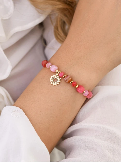 Bransoletka Rozeta Vezzi, Agat, stal pozłacana S108981Z00