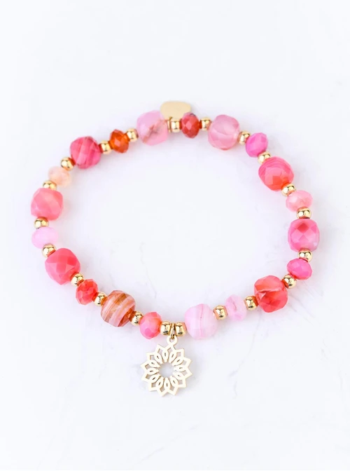 Bransoletka Rozeta Vezzi, Agat, stal pozłacana S108981Z00