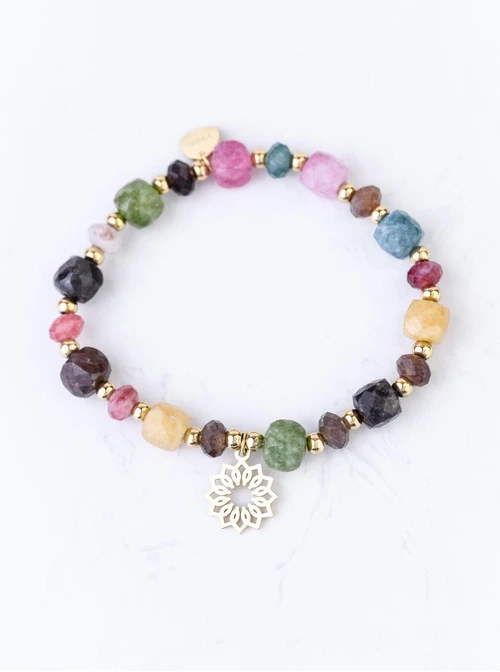 Bransoletka Rozeta Vezzi, Agat, stal pozłacana S108989Z00