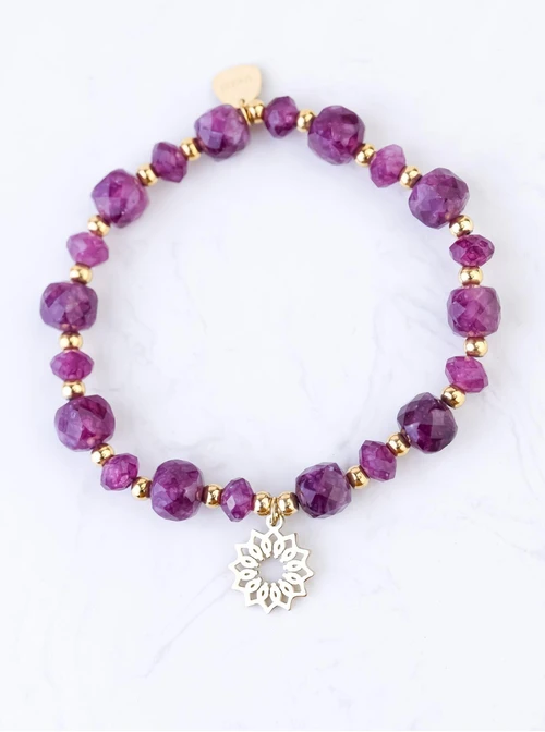 Bransoletka Rozeta Vezzi, Fosfosyderyt, stal pozłacana S108975Z00