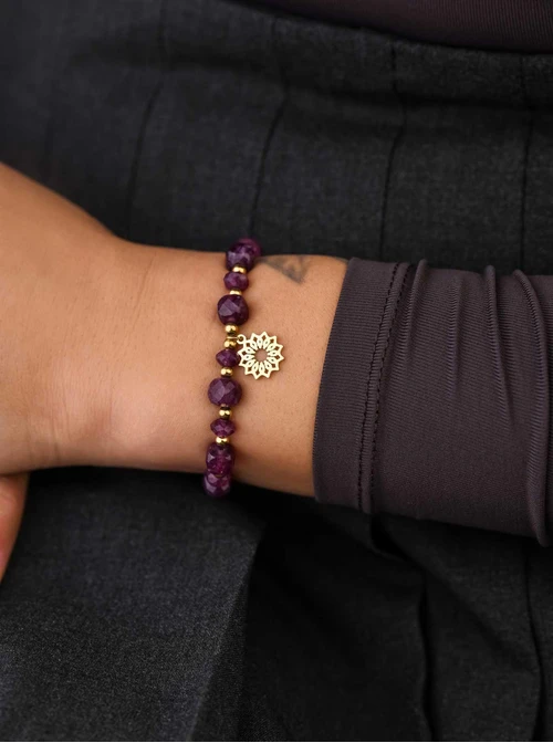 Bransoletka Rozeta Vezzi, Fosfosyderyt, stal pozłacana S108975Z00