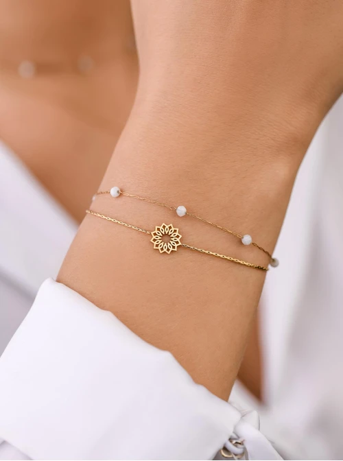 Bransoletka Rozeta Vezzi, Kamień Księżycowy, stal S108395Z00