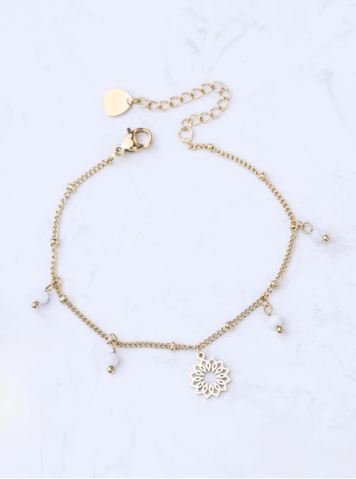 Bransoletka Rozeta Vezzi, Moonstone, stal pozłacana S108350Z00