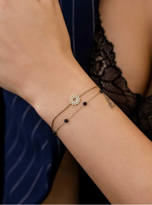 Bransoletka Rozeta Vezzi, Noc Kairu, stal pozłacana S108396Z00