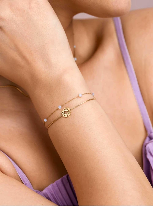 Bransoletka Rozeta Vezzi, Opal, stal pozłacana S108397Z00