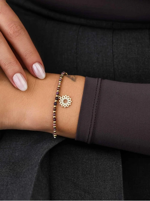 Bransoletka Rozeta Vezzi, Rubin, Szafir, stal pozłacana S108530Z00