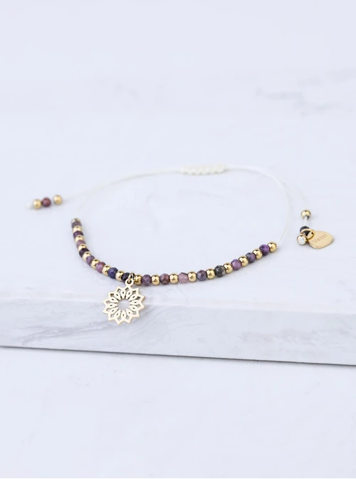 Bransoletka Rozeta Vezzi, Rubin, Szafir, stal pozłacana S108530Z00