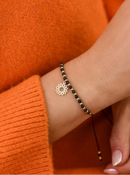 Bransoletka Rozeta Vezzi, Szafir, stal pozłacana S108526Z00