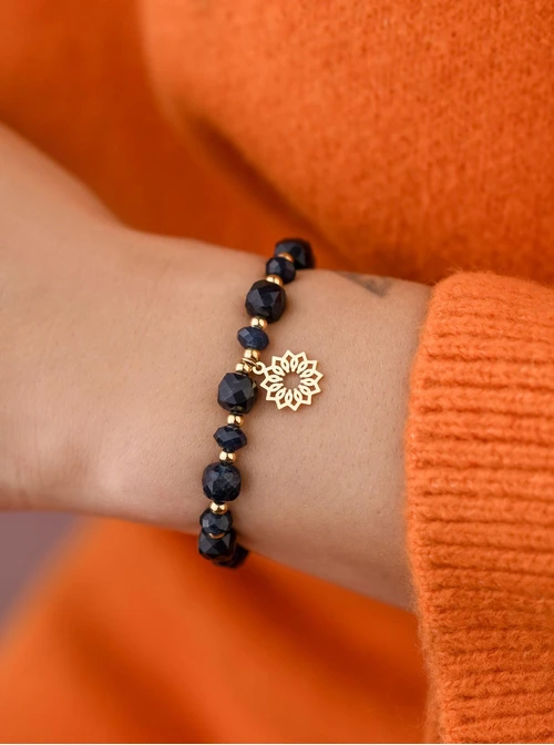 Bransoletka Rozeta Vezzi, Szafir, stal pozłacana S108976Z00