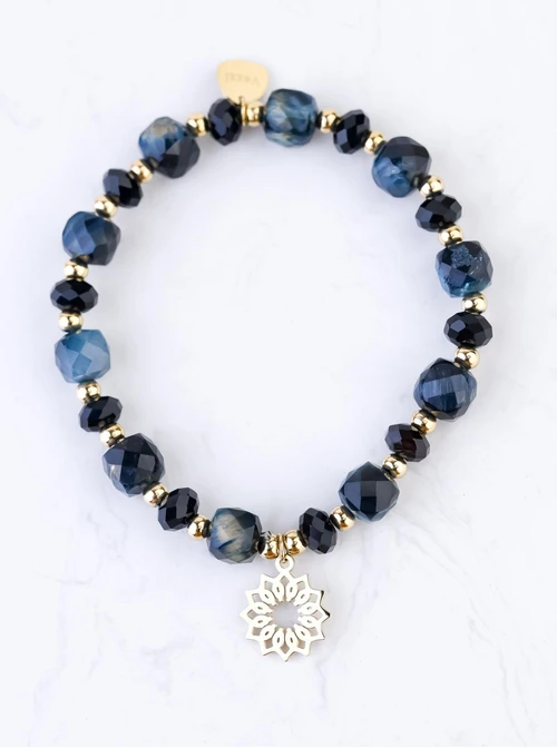 Bransoletka Rozeta Vezzi, Tygrysie Oko, stal pozłacana S108973Z00