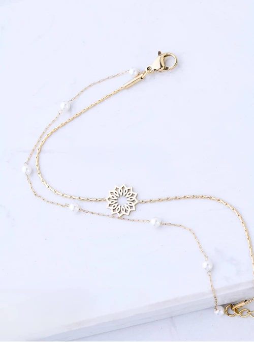 Bransoletka Rozeta Vezzi, perełki, stal pozłacana S108439Z00
