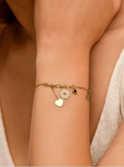 Bransoletka Rozeta Vezzi, stal pozłacana  S109525Z00