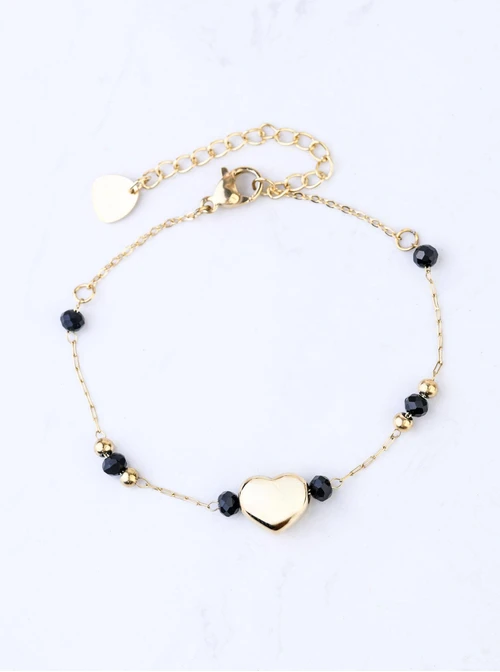 Bransoletka dmuchane serduszko, stal pozłacana S107872Z01