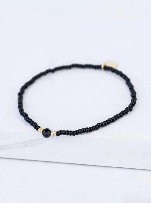 Bransoletka koraliki Miyuki, stal pozłacana S109369Z01