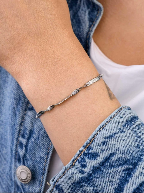 Bransoletka kręcona żmijka, stal S109508S00