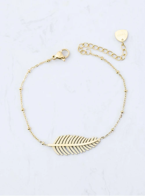 Bransoletka liść, stal pozłacana S109514Z00