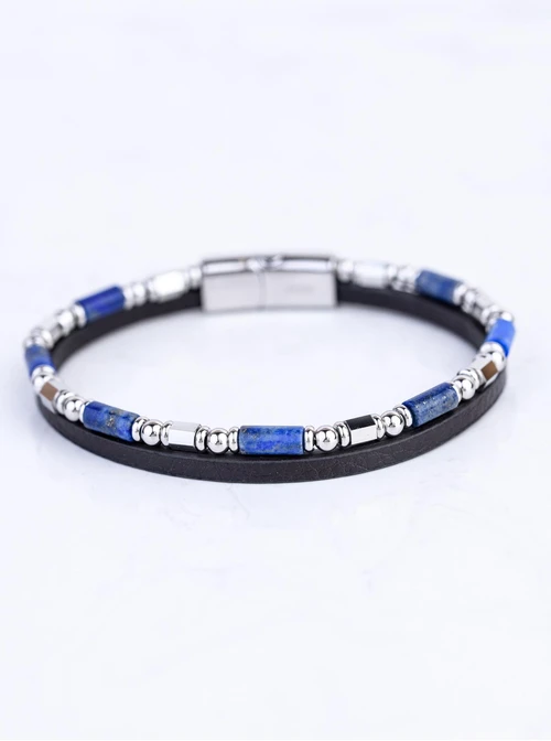 Bransoletka męska, Lapis Lazuli, stal S109267S00