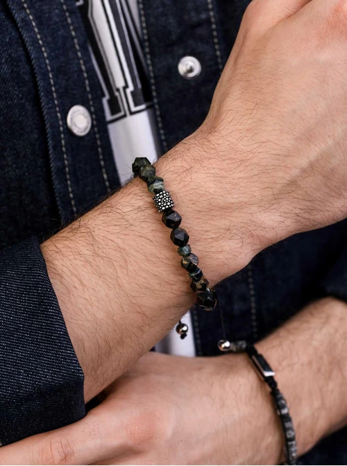 Bransoletka męska, Turkus Afrykański, stal S109262S00