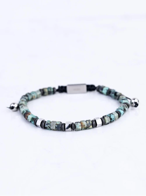 Bransoletka męska, Turkus Afrykański, stal S109264S00