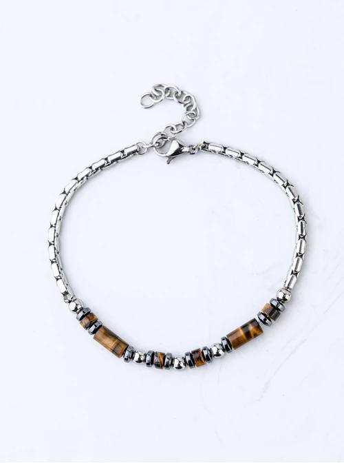 Bransoletka męska Tygrysie Oko, stal S109204S00