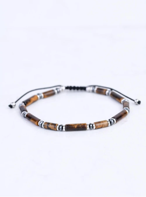 Bransoletka męska, Tygrysie Oko, stal S109265S00