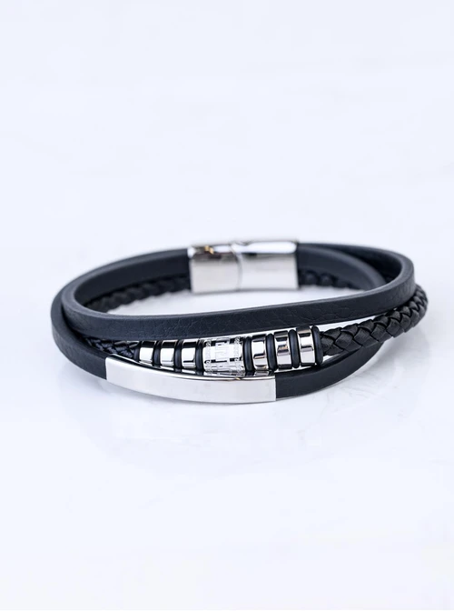 Bransoletka męska, czarny, stal S109289S01