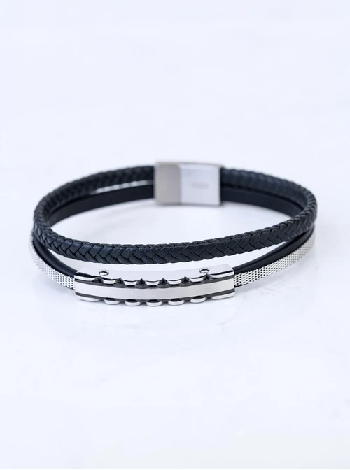 Bransoletka męska, czarny, stal S109294S01