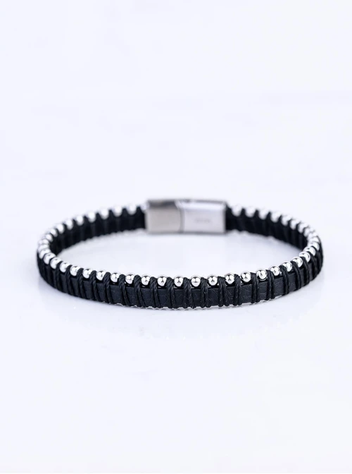 Bransoletka męska, czarny, stal S109320S01