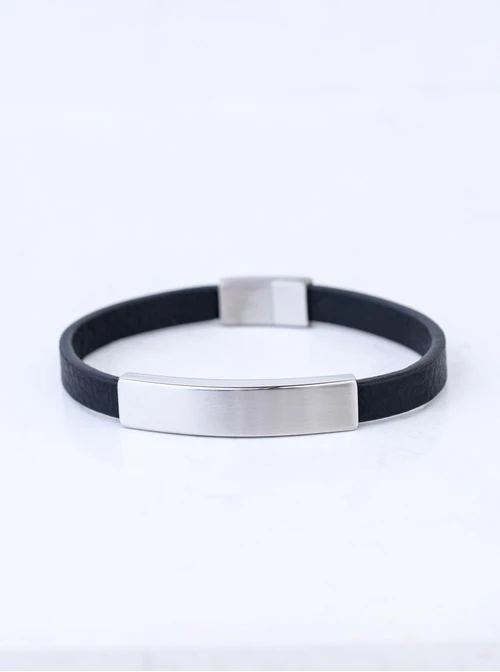 Bransoletka męska, czarny, stal S109321S01