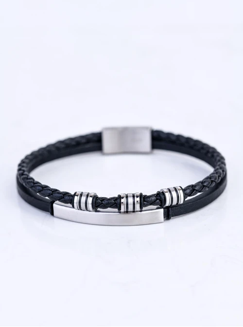 Bransoletka męska, czarny, stal S109324S01