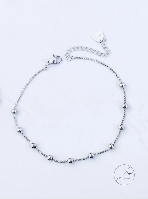 Bransoletka na kostkę, kuleczki, stal S109637S00