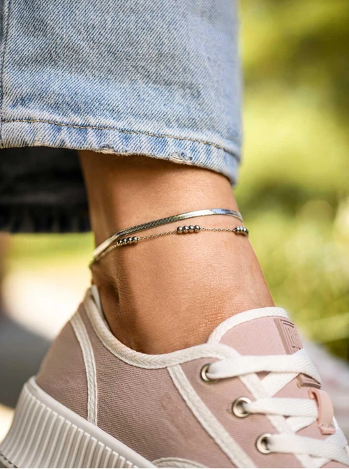 Bransoletka na kostkę, kuleczki, stal S109644S00