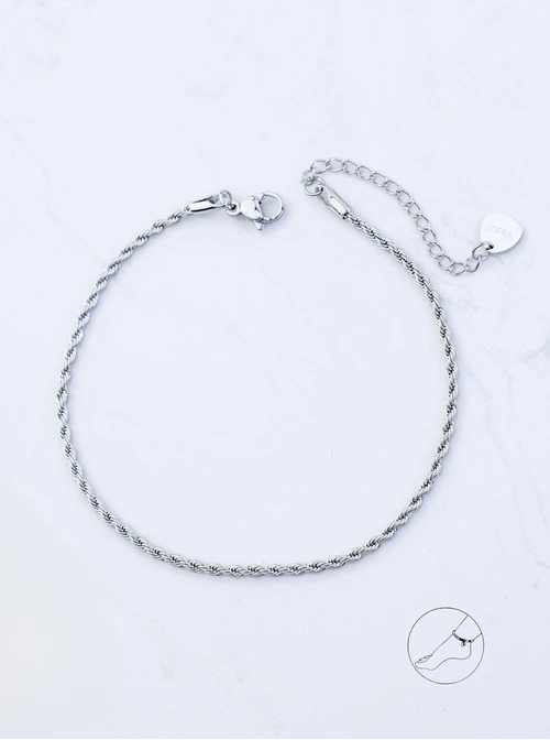 Bransoletka na kostkę, splot Corda, stal S106943S00