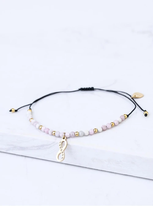 Bransoletka nieskończoność, Opal, stal pozłacana S108520Z00