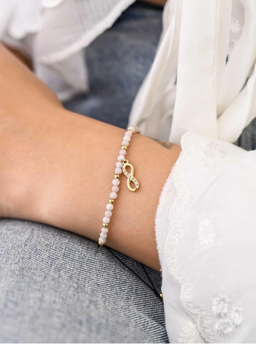 Bransoletka nieskończoność, Opal, stal pozłacana S108520Z00