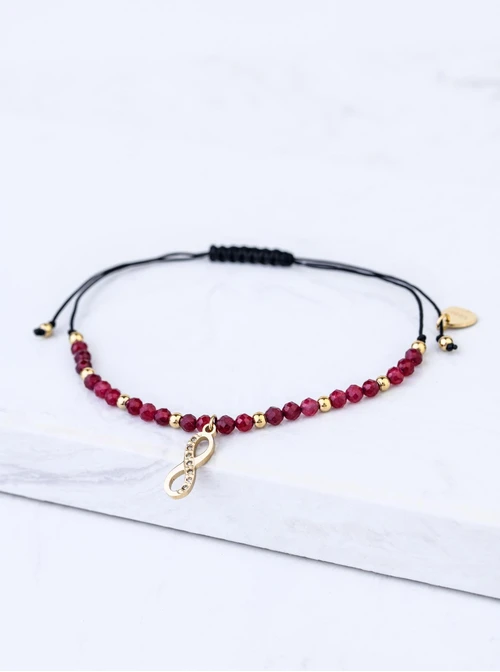 Bransoletka nieskończoność, Rubin, stal pozłacana S108522Z00