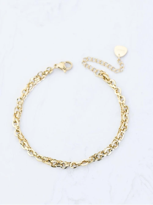 Bransoletka podwójna, stal pozłacana S109355Z00