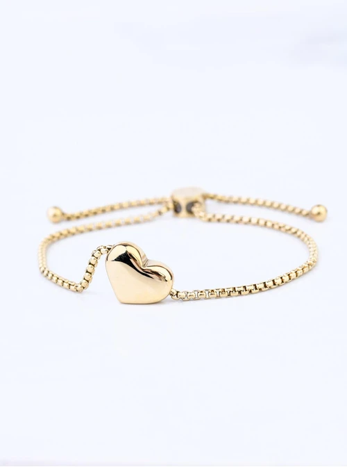 Bransoletka serduszko, stal pozłacana S108145Z00