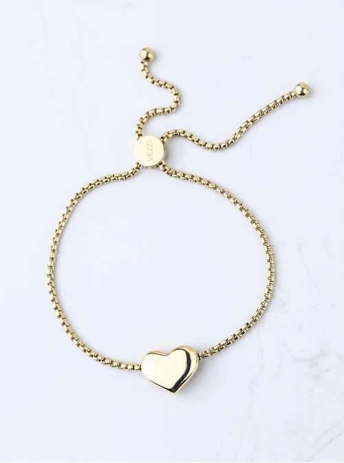 Bransoletka serduszko, stal pozłacana S108145Z00