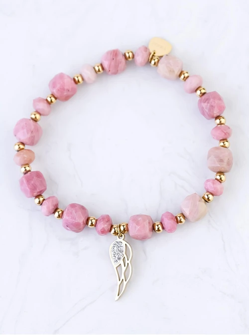 Bransoletka skrzydełko, Czerwony Piaskowiec, stal pozłacana S108959Z00