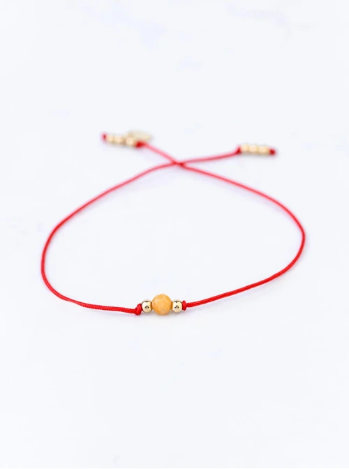 Bransoletka szczęścia, Cytryn, Lew, stal pozłacana S109054Z03