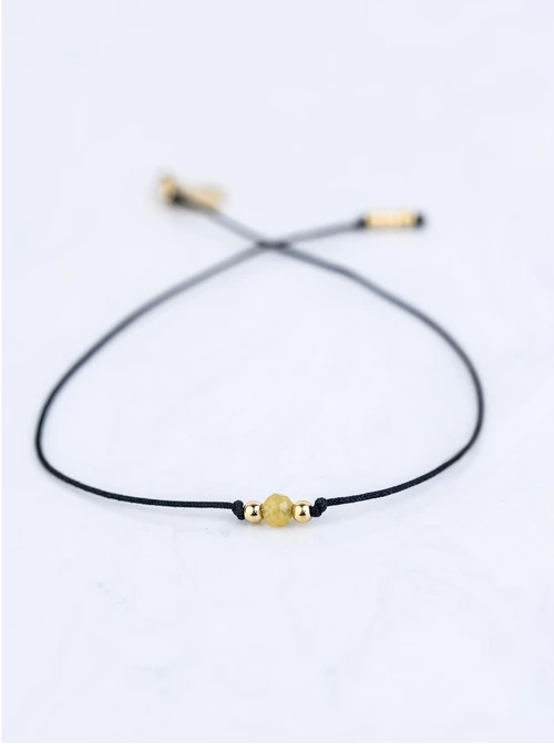 Bransoletka szczęścia, Jadeit Żółty, Skorpion, stal pozłacana S109057Z01