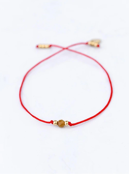 Bransoletka szczęścia, Jadeit Żółty, Skorpion, stal pozłacana S109057Z03